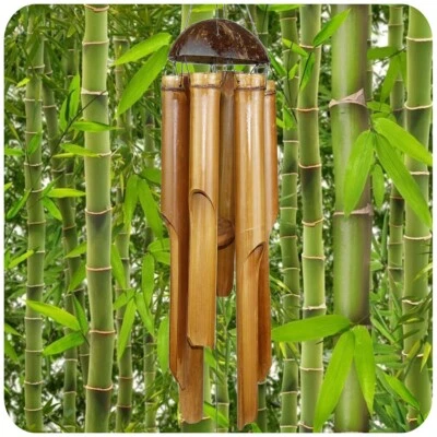 Fūrin 60 CM Scacciaspiriti Bambù Legno Mobile Klangröhren Giardino Feng-Shui - Image 1 of 4