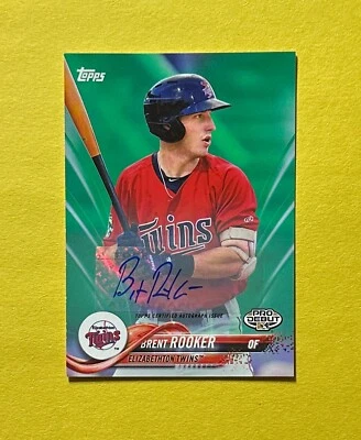2018 TOPPS PRO DEBUT BRENT ROOKER GREEN AUTO /99 #30 ATHLETICS - Image 1 of 2
