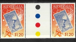 1999 Australian Olympic Torch MNH Gutter Pair $1.20 - Melbourne '56 71/2d Stamps - Picture 1 of 1