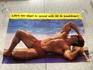 Vintage Hot Sexy Guy 1989 Poster Life Is Too Short… Gay Interest - Picture 1 of 3