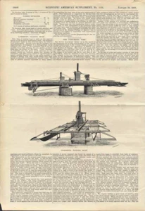 1898 Gliding Boat Engraving Charles de Lambert Hydro Glider Engineering Flight - Picture 1 of 1