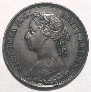 GREAT BRITAIN - Queen Victoria - Farthing - 1893 - KM-793 - Extra Fine + - NICE! - Picture 1 of 2