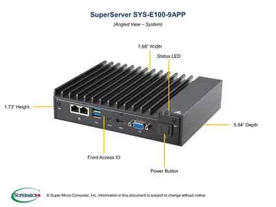Supermicro SYS-E100-9APP Barebones Fanless Server w/ CPU NEW IN BOX, IN STOCK - Image 1 of 2