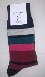 PAUL SMITH SCHWARZ HERRENSOCKEN ATANAS GESTREIFT NEU MIT ETIKETT ITALIEN - Bild 1 von 3