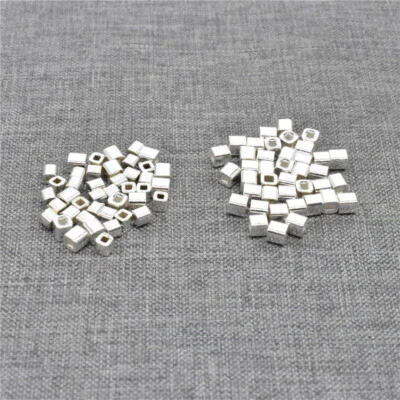 40 piezas de cubos pequeños de plata de ley 925 para pulsera 2 mm 2,5 mm 3 mm 4 mm Foto 1 de 4