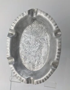 Trade Continental Mark Hammered Aluminum Ashtray #789 Hand Wrought - Picture 1 of 10