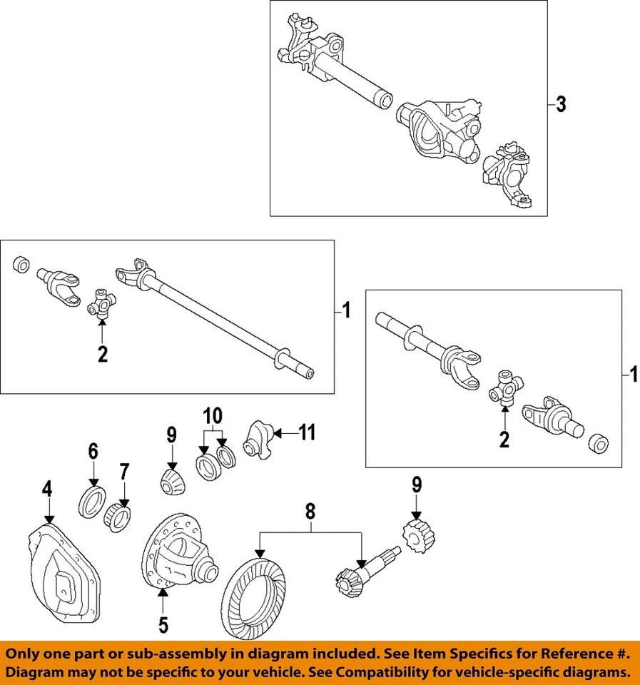 Rodamientos de piñón diferencial trasero Ford OEM 08-14 E-350 Super Duty B5A4621B Foto 1 de 1