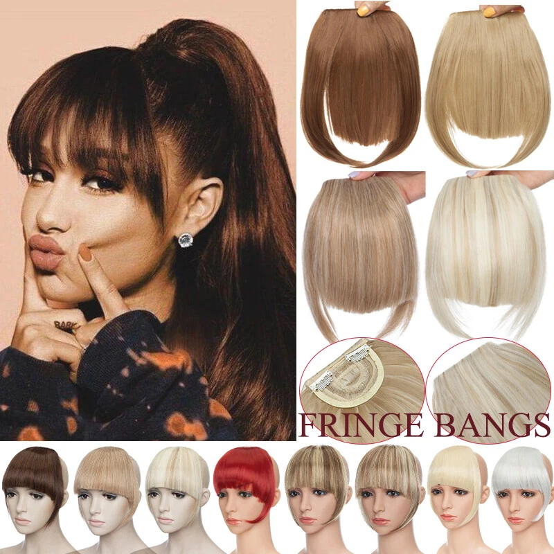 S-NOILITE 100% Natural Fringe Bangs One Piece Real Thick as Human Clip In Hair Extensions