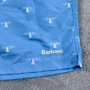 Barbour Swim Shorts Lighthouse Trunks Mens XL Light Blue Drawstring Classic New - Picture 1 of 18