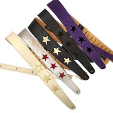 Star Guitar Strap Leather Glam Rock Electric Bass Garment Leather Various Colors