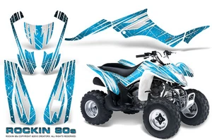 KIT DE GRÁFICOS SUZUKI LTZ 250 CREATORX LTZ250 CALCOMANÍAS PEGATINAS ROCKIN AÑOS 80 AZUL HIELO - Imagen 1 de 1