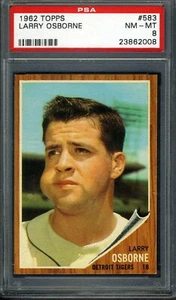 Larry Osborne 1962 Topps #583 PSA 8 casi nuevo-como nuevo *Detroit Tigers* - Imagen 1 de 2