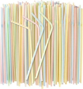 150PCS Disposable Plastic Drinking Straws - Flexible long Straws Disposable - Picture 1 of 6