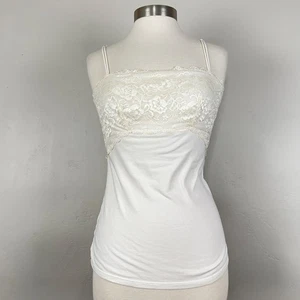 Camiseta sin mangas para mujer M Y2K Babydoll Lechera Fairycore romántica coqueta encaje cami años 90 - Imagen 1 de 6