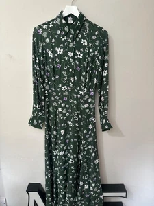 ARKET DRESS GREEN FLORAL SIZE UK 8 - Picture 1 of 14