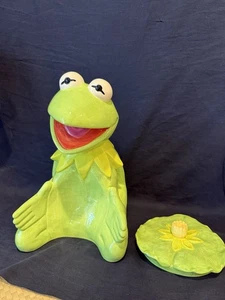 Vintage Kermit the Frog Cookie Jar Treasure Craft Jim Henson Disney Muppets - Picture 1 of 11