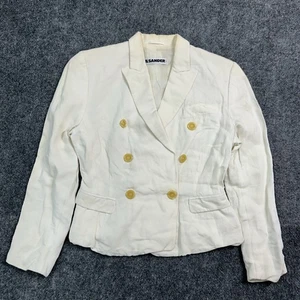 VTG Jil Sander Blazer Jacket Linen Viscose Blend 36 White - Made in West Germany - Picture 1 of 23