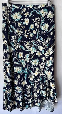 Loveappella Mujer Falda Floral Talla Grande Azul Flores Suave NUEVA Foto 1 de 4