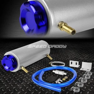 7.25" x 2.5"ROUNDED BILLET ALUMINUM OIL CATCH RESERVOIR BREATHER TANK+CAP BLUE - Picture 1 of 5