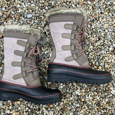 Botas de nieve de invierno para mujer Khombu - Carcasa impermeable con forro de piel sintética - Talla 6M Foto 1 de 4