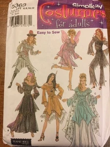 Simplicity 5363 Costume pattern Temptress Gypsy Fairy Pirate Sz HH 6, 8, 10, 12  - Picture 1 of 4
