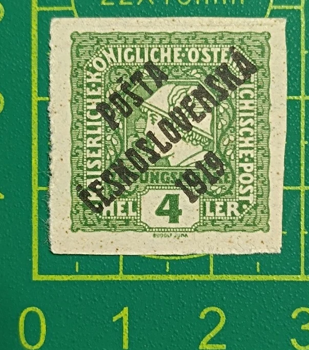 Sello de Checoslovaquia 1919, 4Heller, Austria-Hungría sello sobreimpreso 1919, sin usar Foto 1 de 4