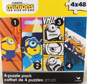 Minions The Rise of Gru Four 48-Piece Jigsaw Puzzles by Cardinal - Picture 1 of 3