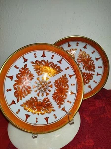 Antique Japanese Porcelain-Ware Pewter Encased Decorative Bowls set of two. - Picture 1 of 11