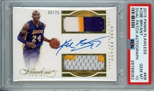 KOBE BRYANT 2015 PANINI FLAWLESS DUAL PATCH AUTO LAKERS 08/25 JER # PSA 10