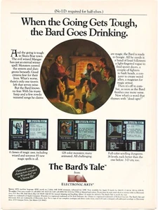 The Bards Tale Electronic Arts Tough Goes Drinking for Apple II C64 128 Print Ad - Picture 1 of 2