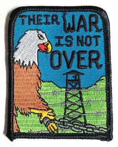 Their War Is Not Over Bald Eagle POW & MIA USA Embroidered Iron On 3"h Patch NEW - Picture 1 of 2
