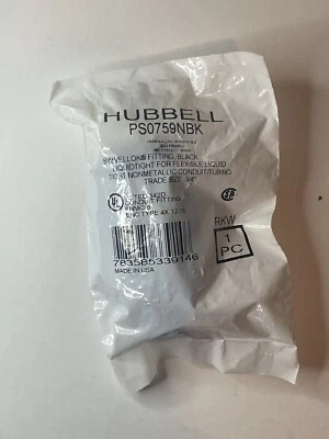 Conector hermético líquido giratorio Hubbell PS0759NBK 3/4", LOTE DE 9 Foto 1 de 2