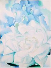 White Rose with Larkspur : Georgia O'Keeffe  : 1927 : Archival Quality Art Print
