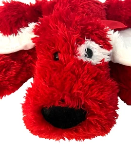 Dog Red Plush and White Stuffed Animal DanDee Collector's Choice One White Eye - Picture 1 of 5