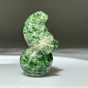 1.4" Natural Qinghai Jade Frog skull Hand carving Quartz sphere Crystal skull - Picture 1 of 18