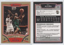2008-09 Bowman Draft Picks & Stars Gold /50 Ray Allen #60 HOF