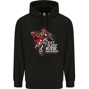Eat Sleep Ride Motocross Dirt Bike MotoX Childrens Kids Hoodie - Picture 1 of 84