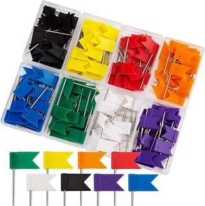 160 Pcs Colored Flag Push Pins Travel Map Tacks Marking Pins, 8 Assorted Colo... - Picture 1 of 1