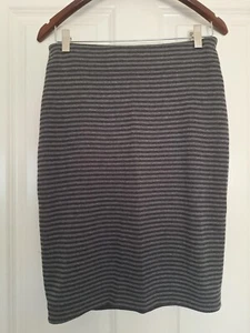 Eileen Fisher l Blend Double Knit Stripe Pencil Skirt S Gray - Picture 1 of 5