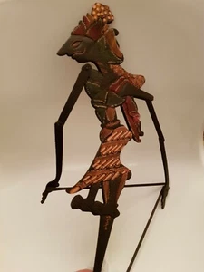 VINTAGE LARGE WAYANG KULIT JAVANESE WOODEN SHADOW PUPPET OF SINTA - Picture 1 of 12