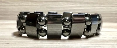 Lote de 3 pulseras elásticas magnéticas de hematita con cuentas de doble banda Foto 1 de 4