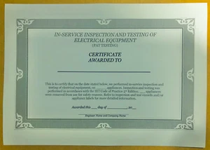 50 PAT Test Certificates, Revised 5th Edition Compliant, 180gsm Coloured Card - Picture 1 of 1
