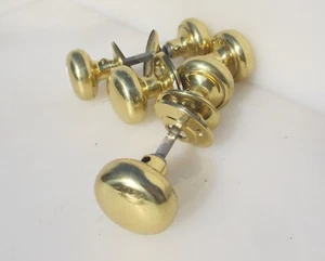 Vintage Brass Door Knobs Handles Pulls Plates Old Retro - £21 each - Picture 1 of 12