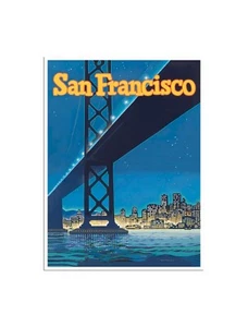 San Francisco Poster Vintage Travel Print Don Percival Art 12x16" XR4951 - Picture 1 of 2