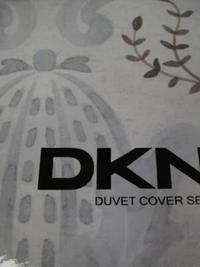 DKNY 3pc Cotton Central Park Blue Leaves Floral Duvet Cover Set - King - Picture 1 of 9