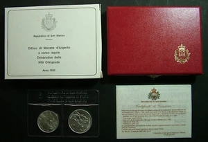 XXV Olympics Original Box & Coa 1992 San Marino Diptych - Picture 1 of 5