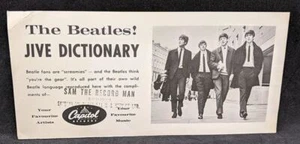 The Beatles Jive Dictionary Promo Card / Paper Sheet - Stamped - Picture 1 of 2