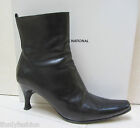 COSTUME NATIONAL Black Leather Ankle Zipper Short Booties  Boots Shoes 39.5