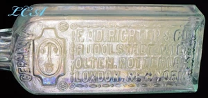 GERMAN antique PAIN EXPELLER w/ ANCHOR bim BLOWN bottle LABELED and EMBOSSED - Picture 1 of 5