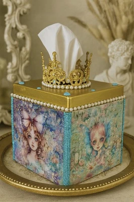 Принцесса со стразами тщеславия ткани коробка чехол Crown барокко поп-арт декор Royal - Изображение 1 из 4